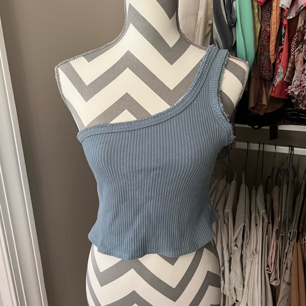 Urban Outfitters Blue One Shoulder Top